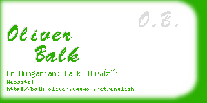 oliver balk business card